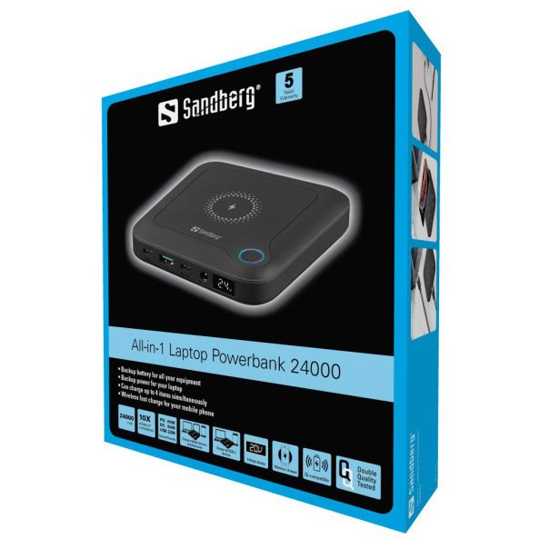 SANDBERG Powerbank All in One 420-57, WiFi, 24000 mAh - 138008