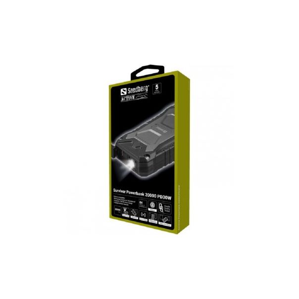SANDBERG Powerbank 420-92 USB-C 30W PD, 20000 mAh - 184097