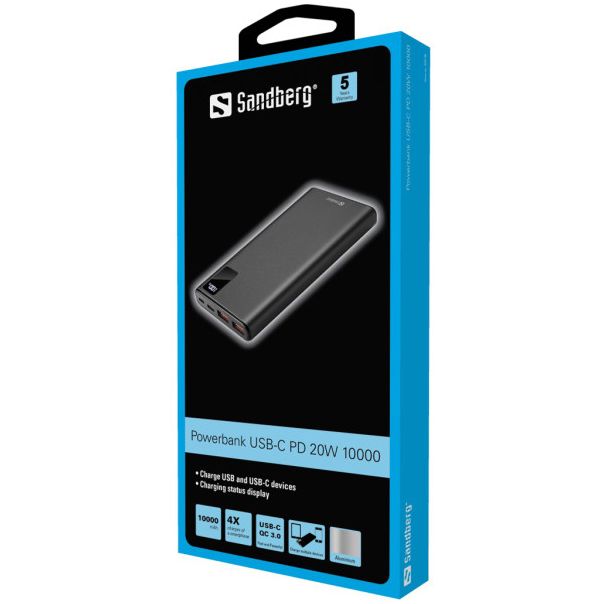 SANDBERG Powerbank USB-C 420-58, 20W, 10000 mAh - 26152
