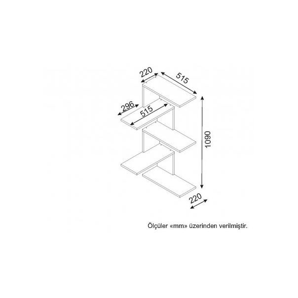 HANAH HOME Zidna polica Caniko Walnut - 184374
