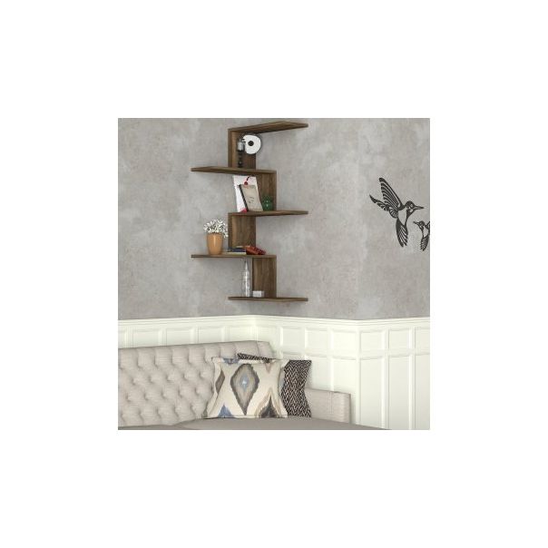 HANAH HOME Zidna polica Caniko Walnut - 184374