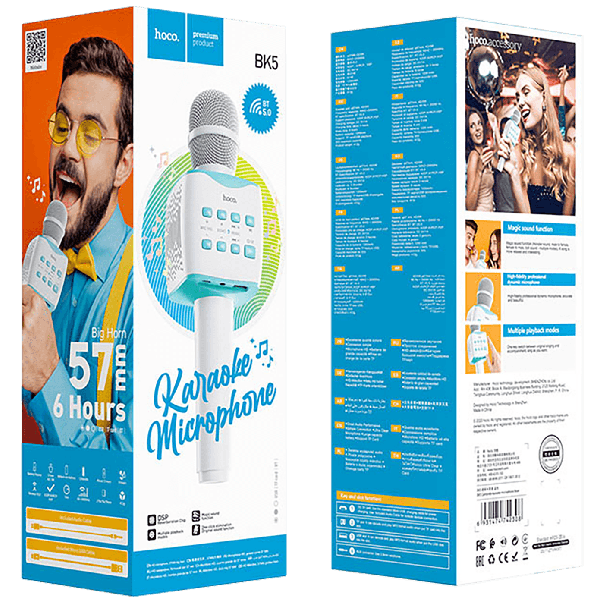 HOCO Mikrofon Bežični karaoke, 1200 mAh, BK5 Cantando, plava - 18449-1