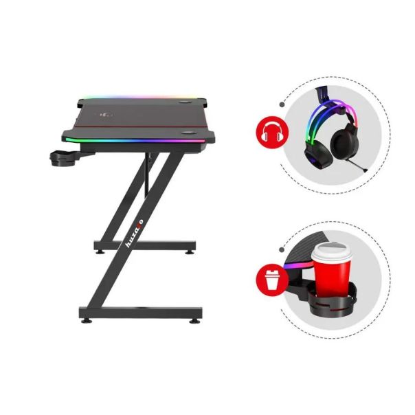 Huzaro Hero 4.8 Crni RGB Gaming sto 160x60cm - 1850-1