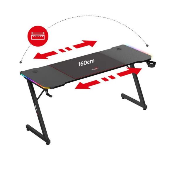 Huzaro Hero 4.8 Crni RGB Gaming sto 160x60cm - 1850-1