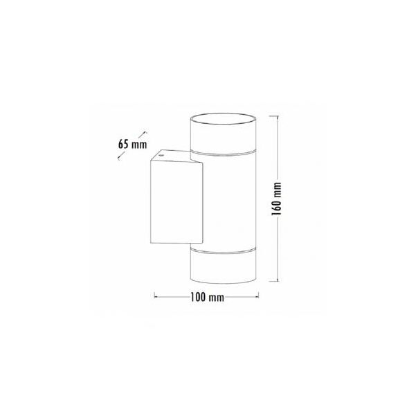 BB LINK A0802 ZIDNA 2*GU10 IP54 bela - 185136-1