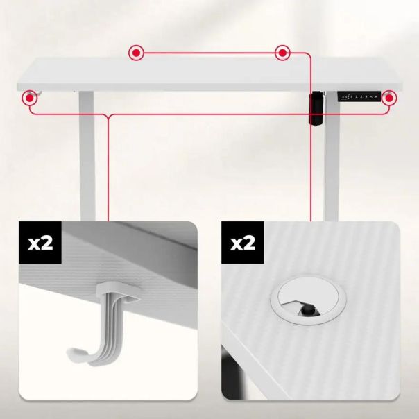 Huzaro Hero 8.1 Beli Električni podesivi sto - 1854-1
