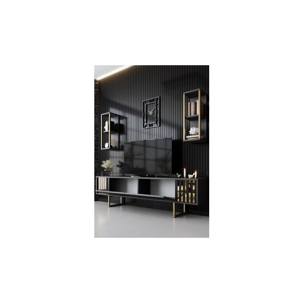 HANAH HOME TV polica Gold Line Anthracite Black 1 - 185764