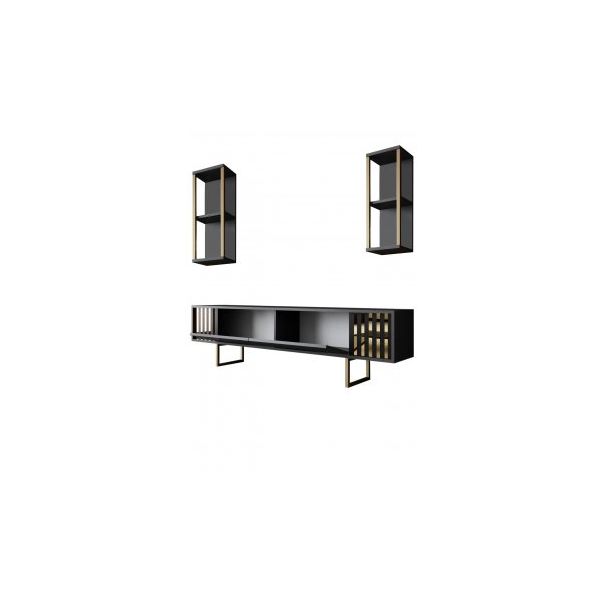 HANAH HOME TV polica Gold Line Anthracite Black 1 - 185764