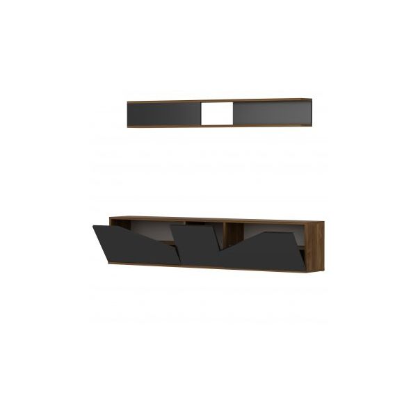 HANAH HOME TV polica Tac Walnut Black - 185803