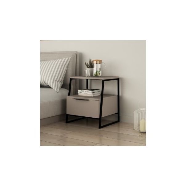 HANAH HOME Noćni ormarić Pal, siva - 185835