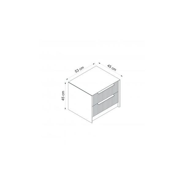 HANAH HOME Noćni ormarić Kale Luxe, krem - 185839