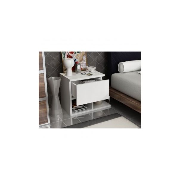 HANAH HOME Noćni ormarić Yasso, bela - 185840