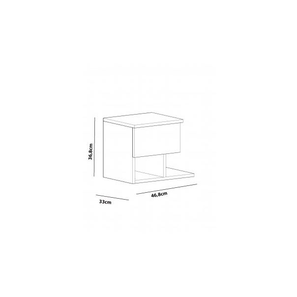 HANAH HOME Noćni ormarić Yasso, bela - 185840