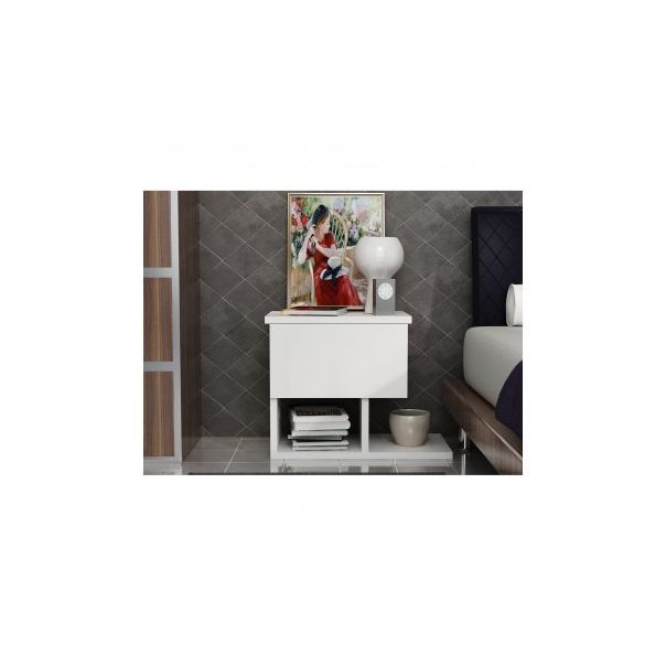 HANAH HOME Noćni ormarić Yasso, bela - 185840