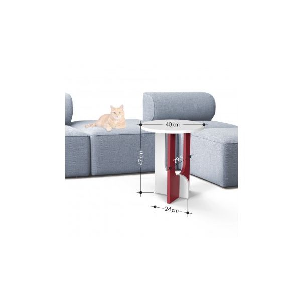 HANAH HOME Pomoćni stočić Luna, bela/krem - 185917