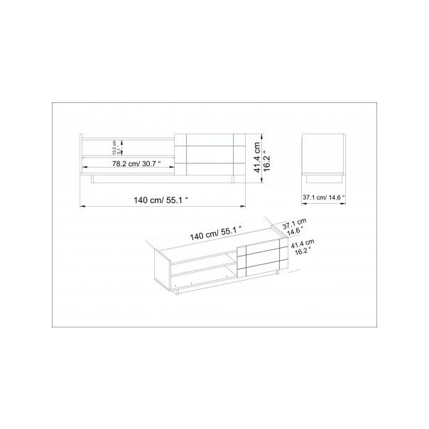 HANAH HOME TV polica Valantina Black - 185956