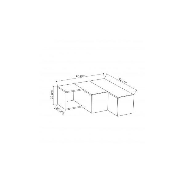 HANAH HOME TV polica Compact White Oak - 185973