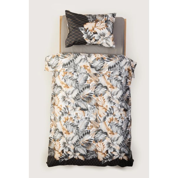 STEFAN Set posteljina od pamučnog satena 140x200cm, siva-braon - 186-1378