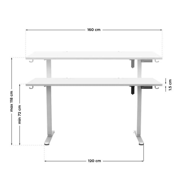 Mark Adler Leader 7.6 Beli Električni podesivi sto 160x80cm - EP3123747
