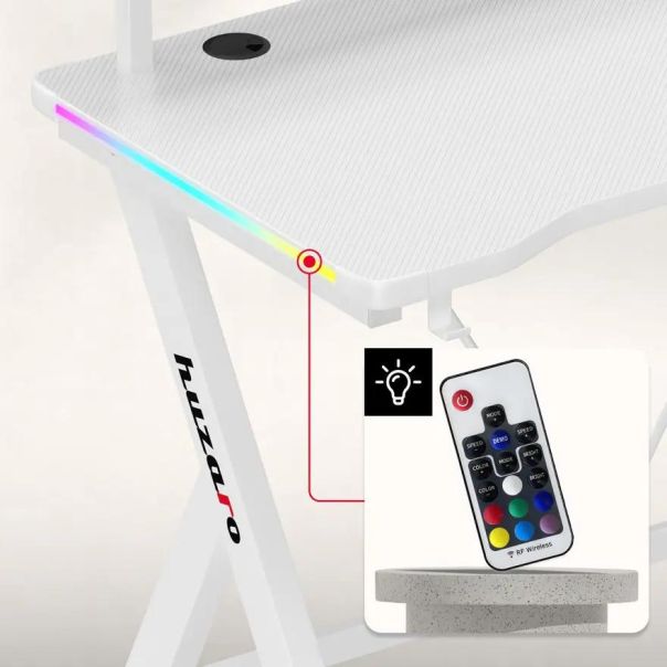 Huzaro Hero 1.9 Beli RGB Gaming sto 120x60cm - 1864-1-1