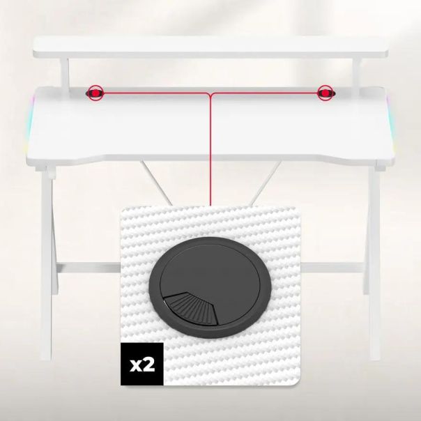 Huzaro Hero 1.9 Beli RGB Gaming sto 120x60cm - 1864-1-1