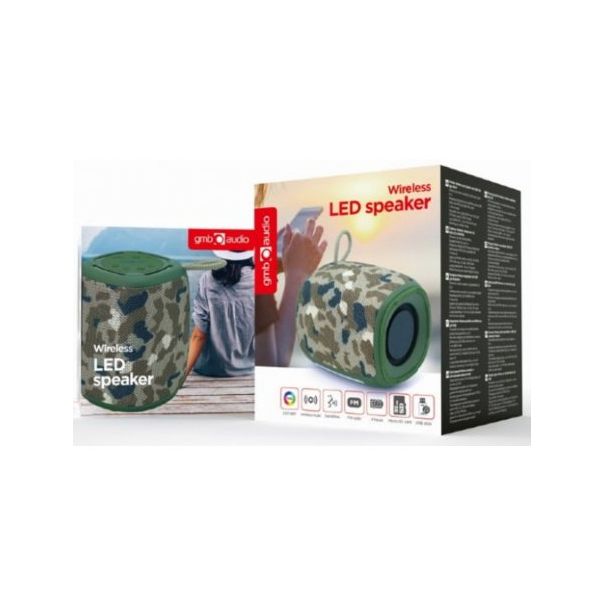 GEMBIRD Bežični Bluetooth zvučnik SPK-BT-LED-03-CM, maskirna - 186548-1