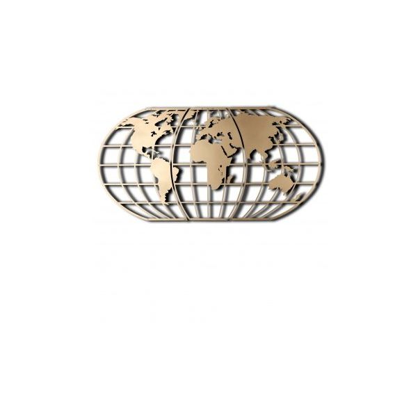 WALLXPERT Zidna dekoracija World Map Globe Gold - 186981