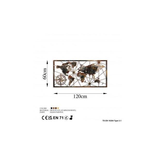 WALLXPERT Zidna dekoracija World Map Large 3 - 186985