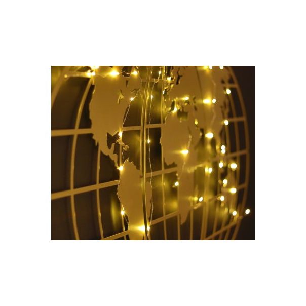 WALLXPERT Zidna dekoracija World Map Globe Led Gold - 186987-1-1