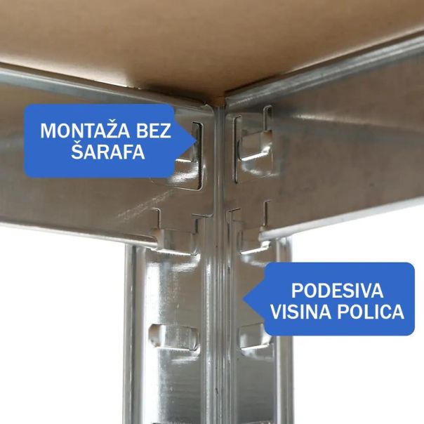 SuperHome 180x120x45cm 5x225kg Metalna Montažna Polica - EP2793709