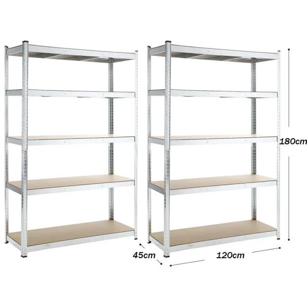 SuperHome 180x120x45cm 5x225kg Metalna Montažna Polica - EP2793709