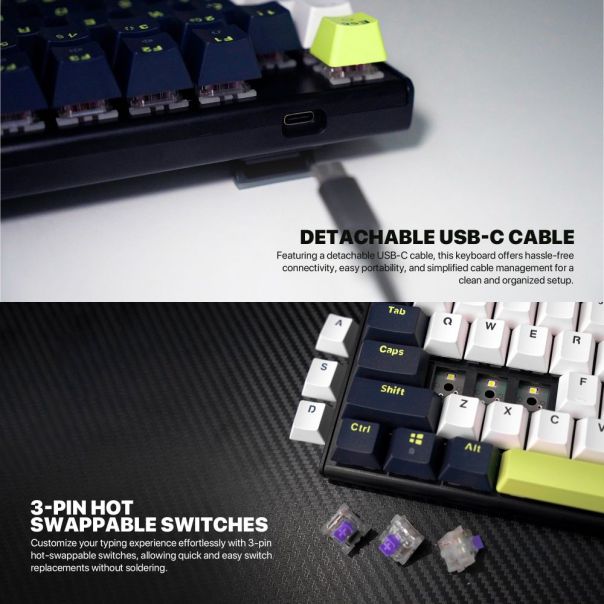 FANTECH Tastatura Mehanicka Gaming MK877S RGB Atom 87S Mori plava (taro switch) - EP3135210