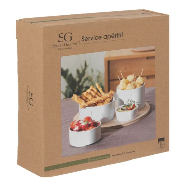 SECRET DE GOURMET Set za posluživanje 5/1 porcelan/bambus - 188411