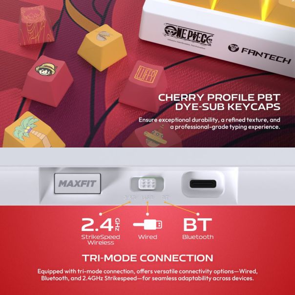 Tastatura Mehanicka Gaming Fantech MK921 Maxfit 8 Wireless ONE PIECE - LUFFY (brown switch) - EP3094883