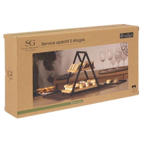 SECRET DE GOURMET STALAK ZA POSLUZENJE NA DVA NIVOA PAVOUGAONI - 188881-1