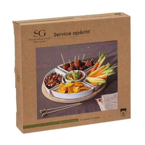 SECRET DE GOURMET Set za predjelo porcelan/bambus bela - 188895