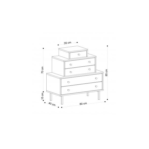 HANAH HOME Komoda za dnevnu sobu Tata - 188986-1