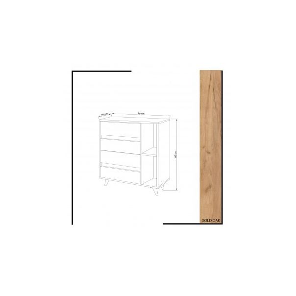 HANAH HOME  Komoda za dnevnu sobu Tsela, bela/braon - 188991