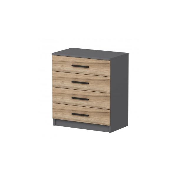 HANAH HOME Komoda za spavaću sobu Kale 4924, antracit/braon - 188996-1