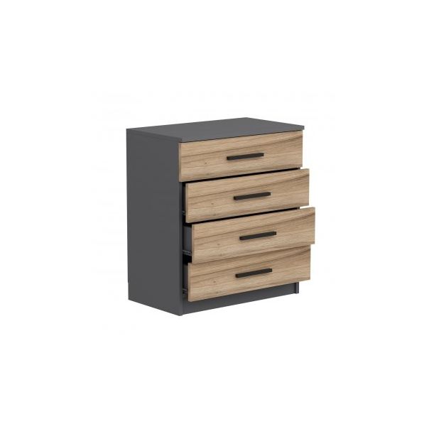 HANAH HOME Komoda za spavaću sobu Kale 4924, antracit/braon - 188996-1