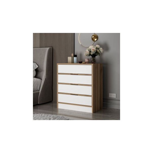 HANAH HOME Komoda za spavaću sobu Elina - 8173, bela/braon - 188999-1