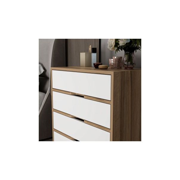 HANAH HOME Komoda za spavaću sobu Elina - 8173, bela/braon - 188999-1