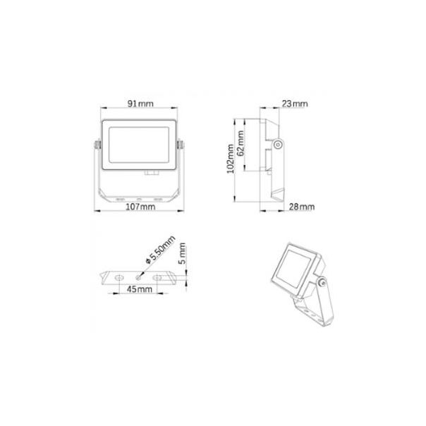 PHILIPS Projectline floodlight 10W 3000K, 911401862284 (18796) - 189032