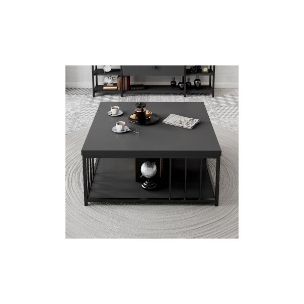 HANAH HOME Klub sto Zenn, antracit/crna - 189095