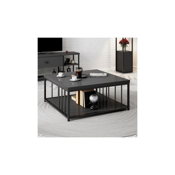 HANAH HOME Klub sto Zenn, antracit/crna - 189095