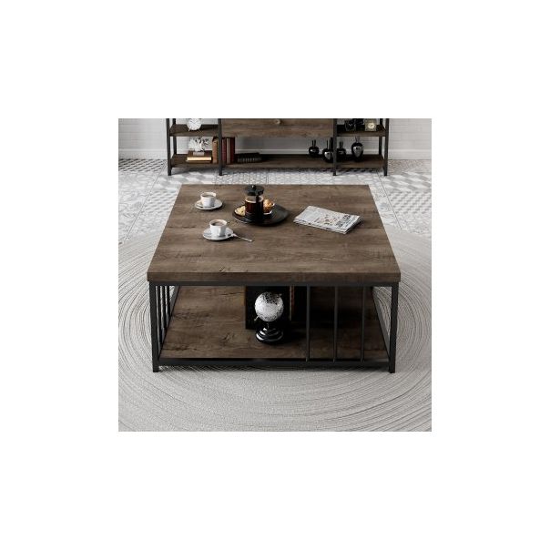 HANAH HOME Sto za dnevnu sobu Zenn Walnut Black - 189096