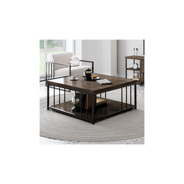 HANAH HOME Sto za dnevnu sobu Zenn Walnut Black - 189096