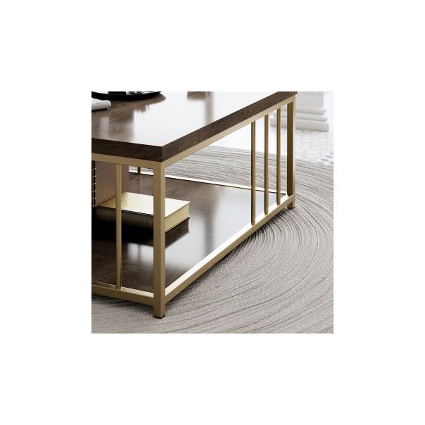 HANAH HOME Klub sto Zenn, braon/zlatna - 189097