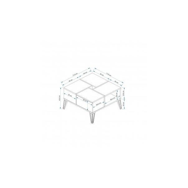 HANAH HOME Sto za dnevnu sobu Nirvana Atlantic Pine - 189098