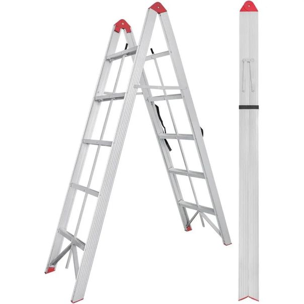 SuperStep Duple Sklopive Štapne Alu Merdevine 2x5 188cm - EP3070893